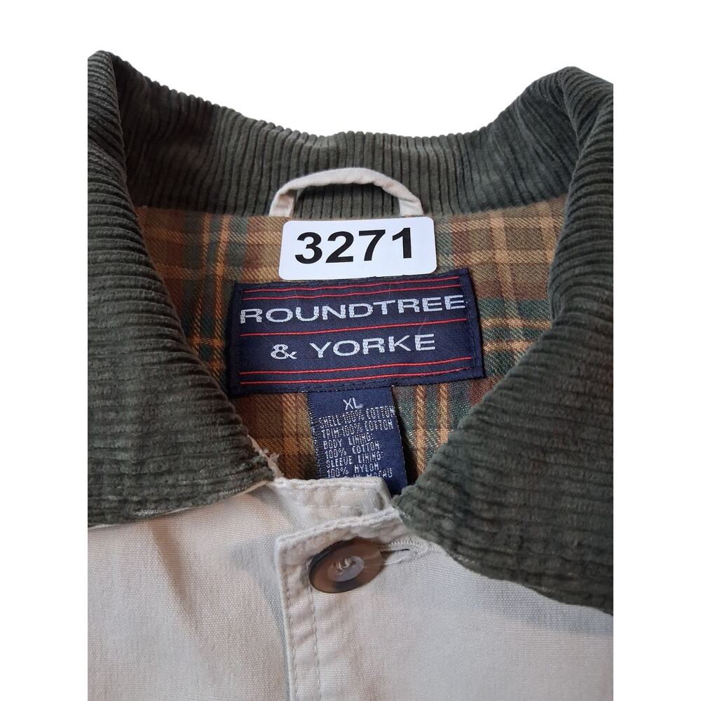 Y2K Vintage Roundtree & Yorke Men size XL Chore Barn Utility Field Corduroy Coat - Picture 6 of 16